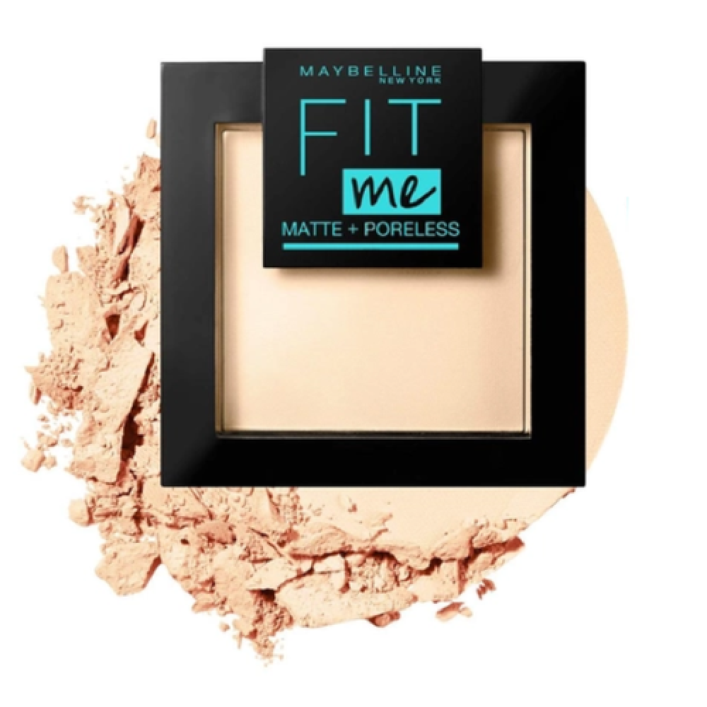 بودرة ميبلين نيويورك فت مي مات آند بورلس (Maybelline New York Fit Me Matte + Poreless) درجة اللون: 110