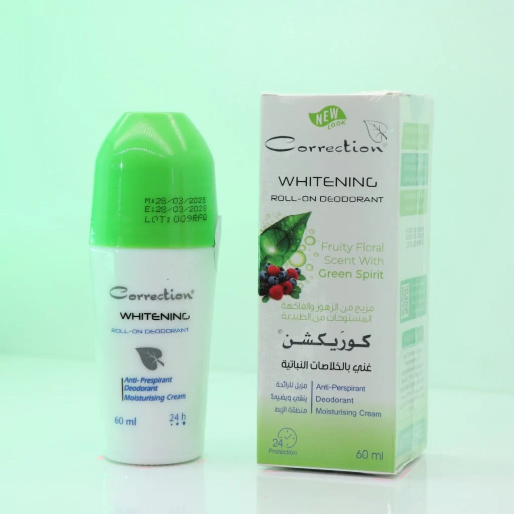 مزيل العرق ومضاد التعرق الأصلي Correction Whitening Roll-On Deodorant بمزيج من الزهور والفاكهة المستوحاة من الطبيعة (Fruity Floral Scent With Green Spirit)، الغني بالخلاصات النباتية.